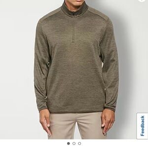 PGA TOUR Mens Mock Neck Long Sleeve Quarter-Zip Pullover Size Large Green NWT